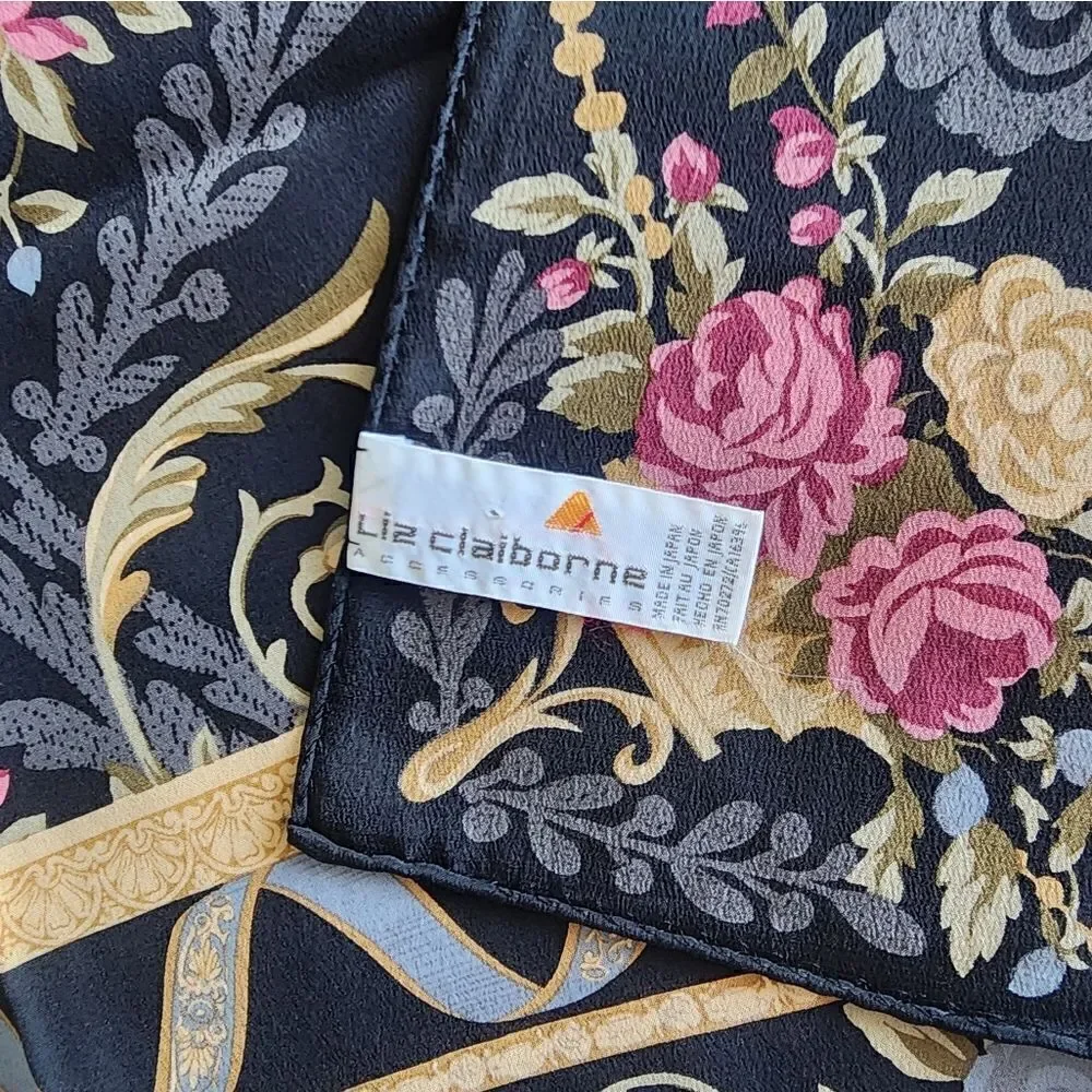 Liz Claiborne 100% silk flora collectivist l scrave